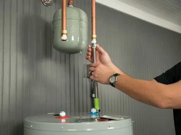 Flexible dual-handed connections on Rheem water heater for easy installation and upgrades