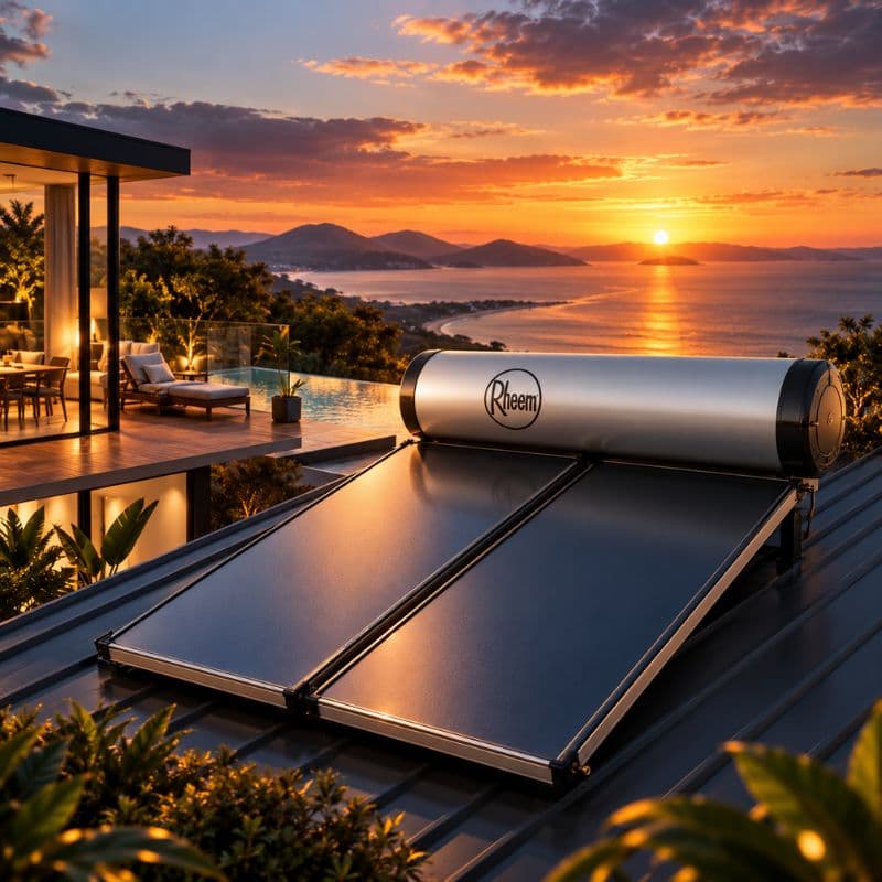 Roof-mounted and split solar hot water systems in Brisbane