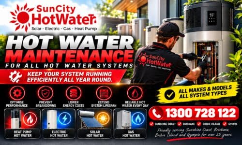 Rheem hot water system maintenance across the Sunshine Coast & Brisbane