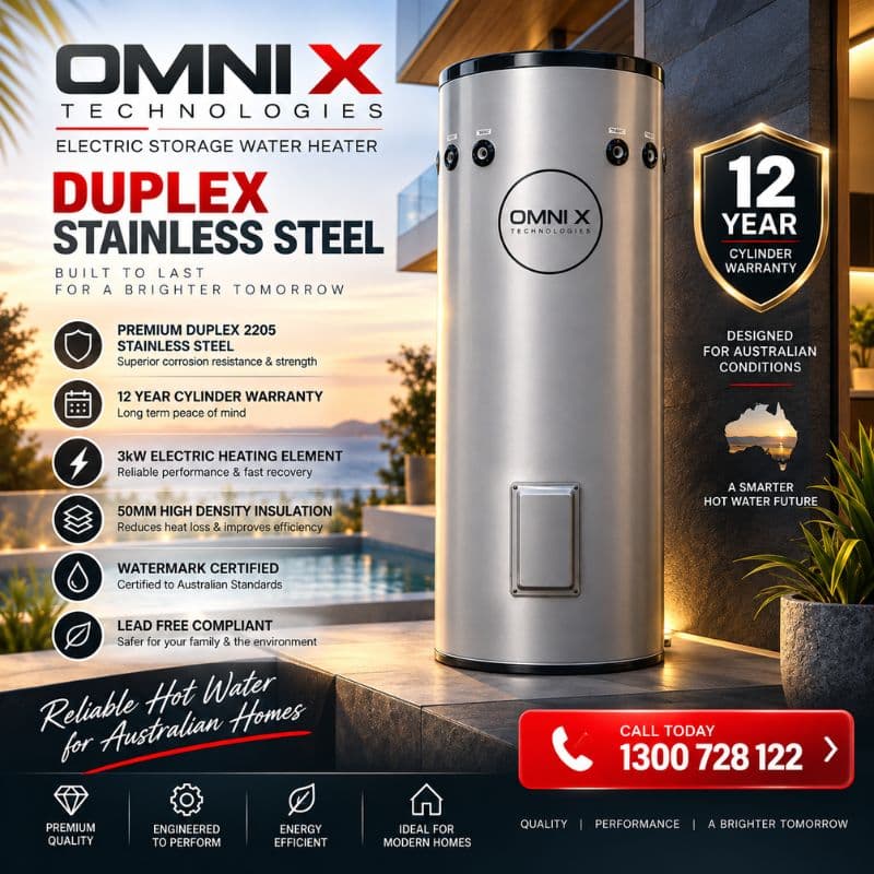 OMNI X electric Duplex stainless steel storage water heaters