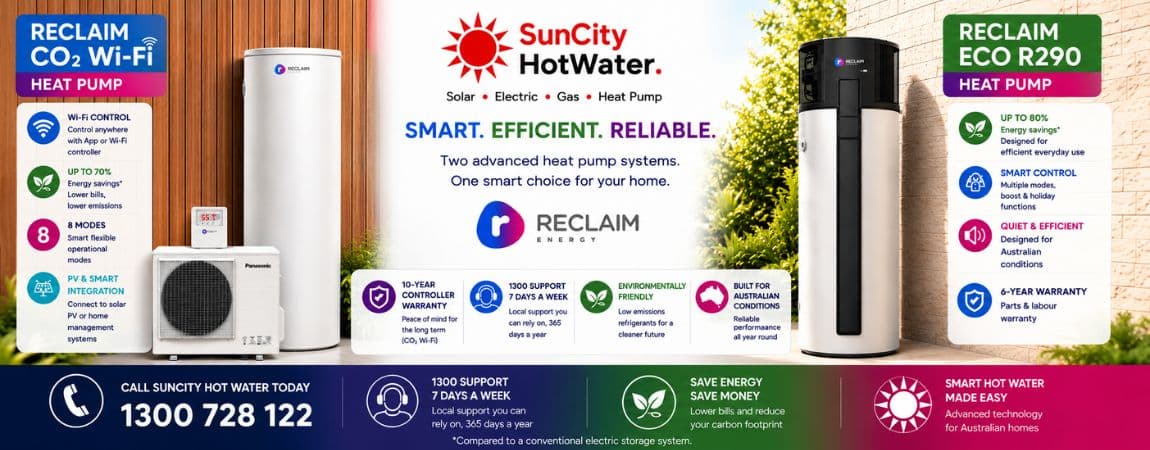 Reclaim Energy dual heat pump hot water systems — Brisbane & the Sunshine Coast