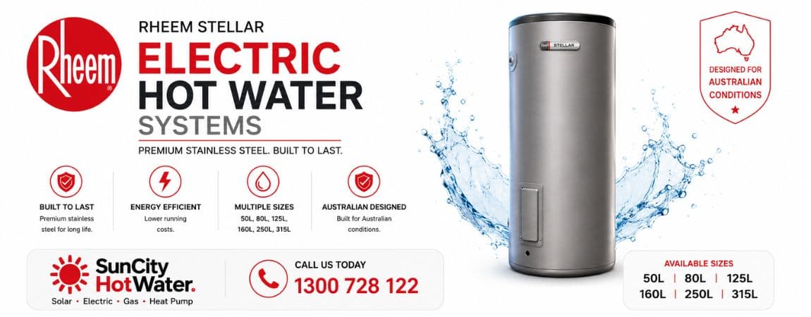 Rheem hot water systems supplied and installed across the Sunshine Coast & Brisbane