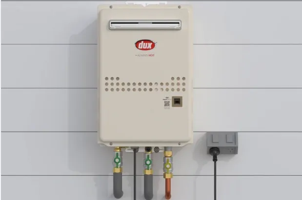 Dux heater installed on a wall