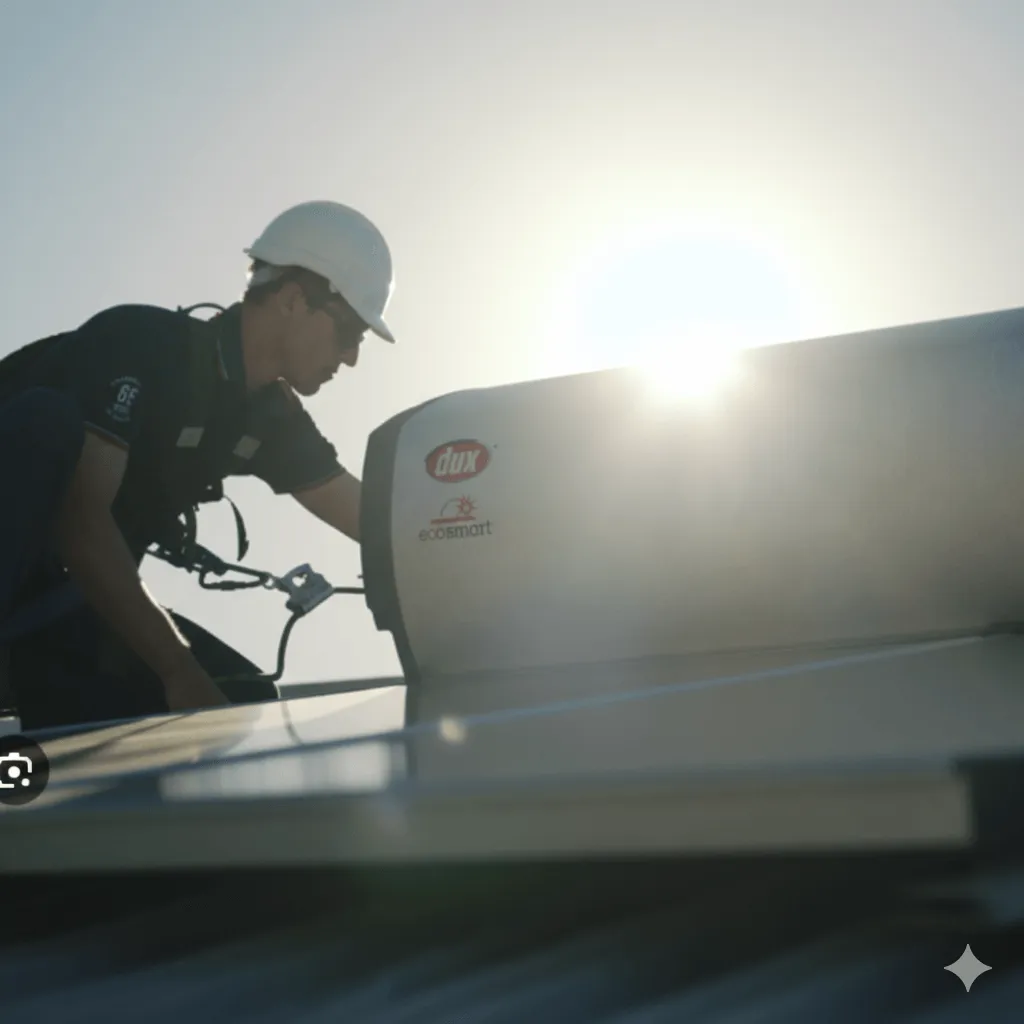 technician checking heater tank