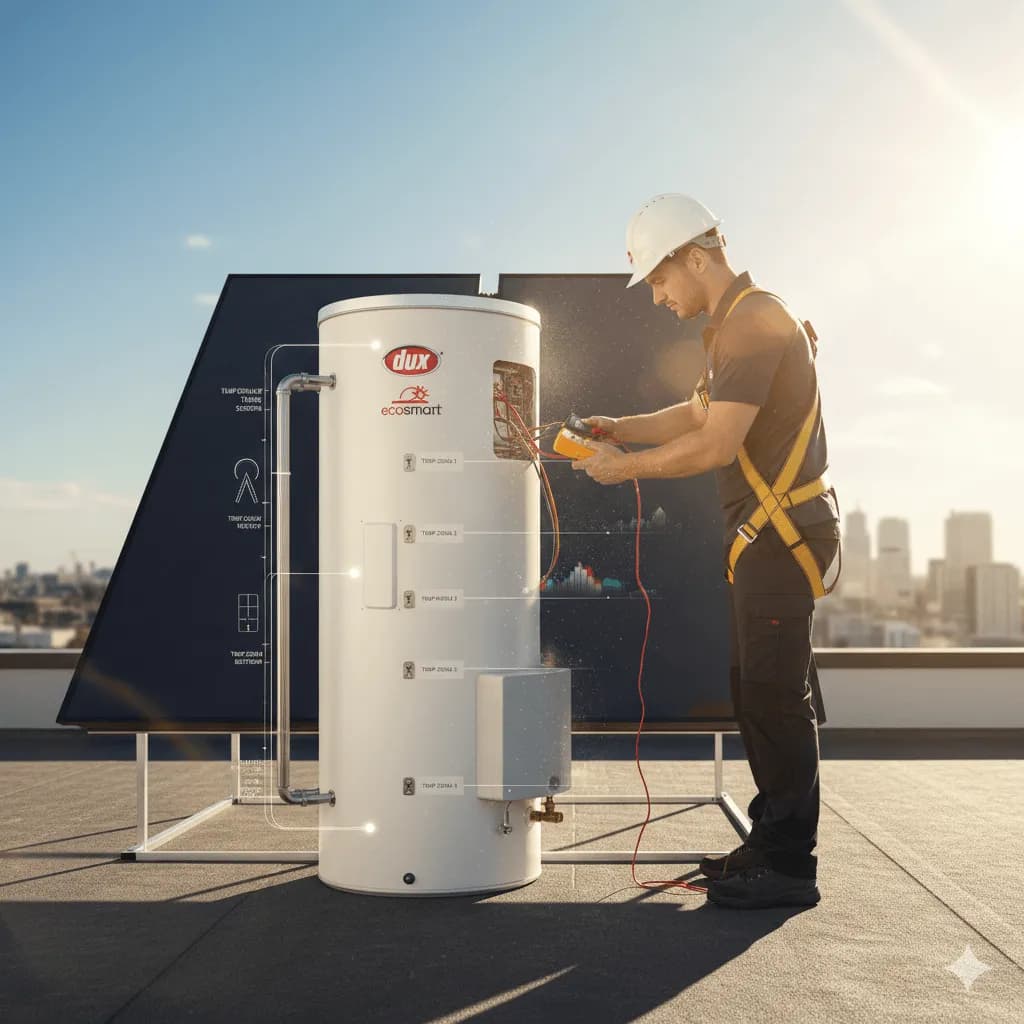 engineer checking heater temperature sensors