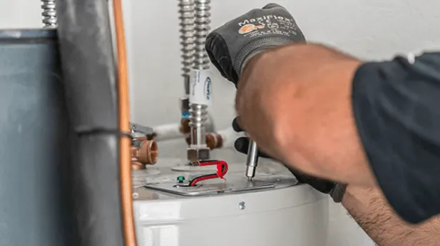 Technician doing Easy installation with convenient Water Connections