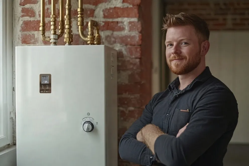 Space-saving installation of Vulcan 80L Electric Water Heater in a compact indoor area