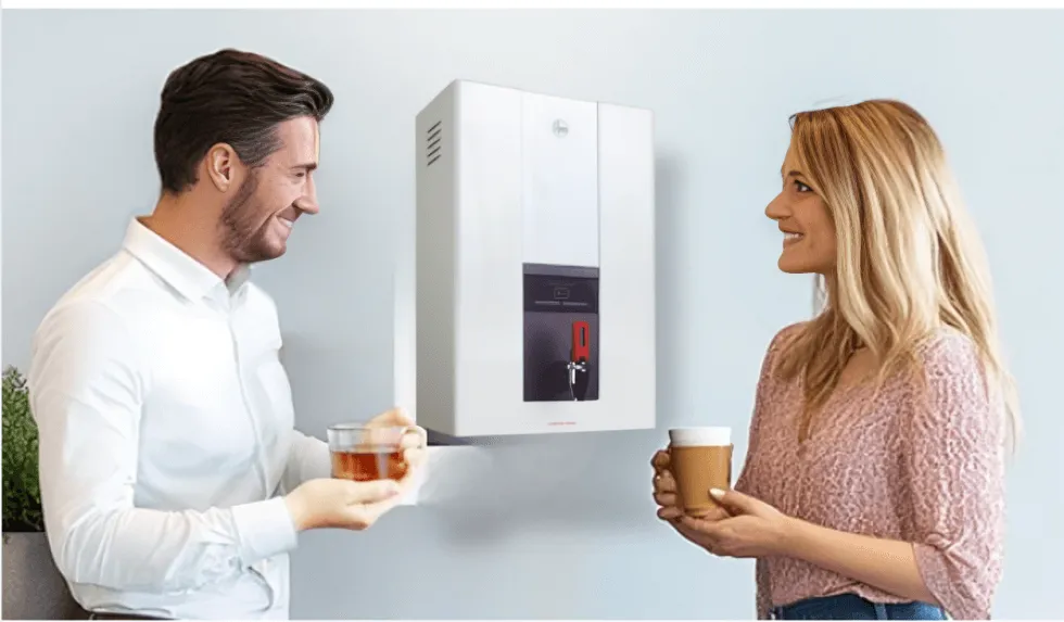 Rheem Lazer boiling water unit with eco-friendly, energy-efficient design for reduced operational costs.