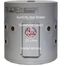 Rheem 25 litre electric hot water systems Sunshine Coast and Brisbane