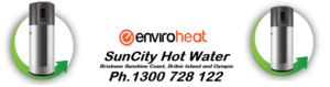 Enviroheat heat pump water heaters brisbane and sunshine coast, gympie and bribie island