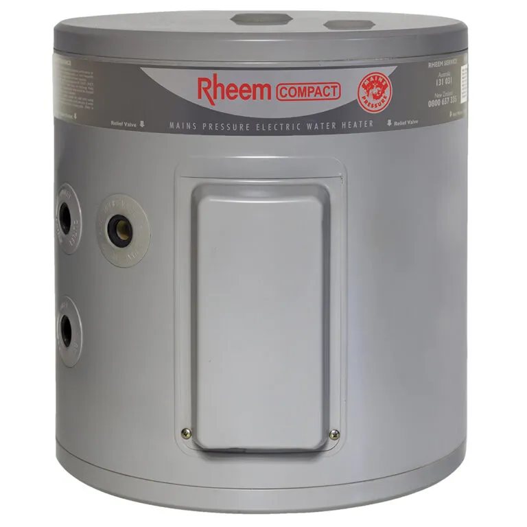 Rheem Compact 25L Electric Water Heater designed for small spaces like kitchens, offices, and canteens.