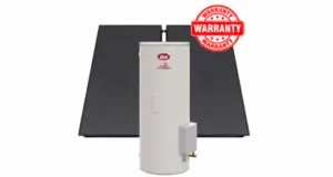 Dux Ecosmart electric Boosted Solar Hot Water with warranty badge
