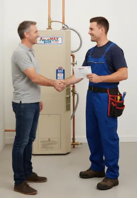 AquaMAX G270SS gas storage water heater with reliable performance, long-lasting durability, and manufacturer warranty for peace of mind.