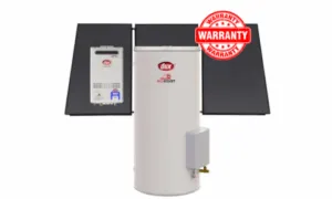 ecosmart gas boosted solar system with warranty badge