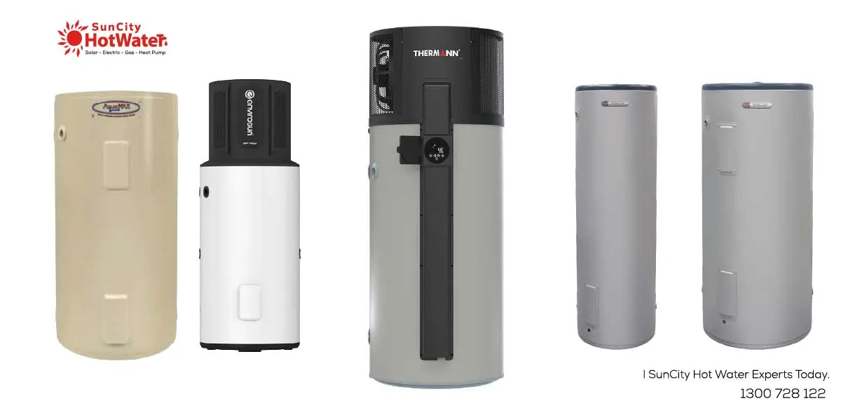 Gympie-Hot-Water-Systems-Installations-Rheem-Stellar-250l-Aquamax-250L-Electric-Envirosun-HP-Plus-330l