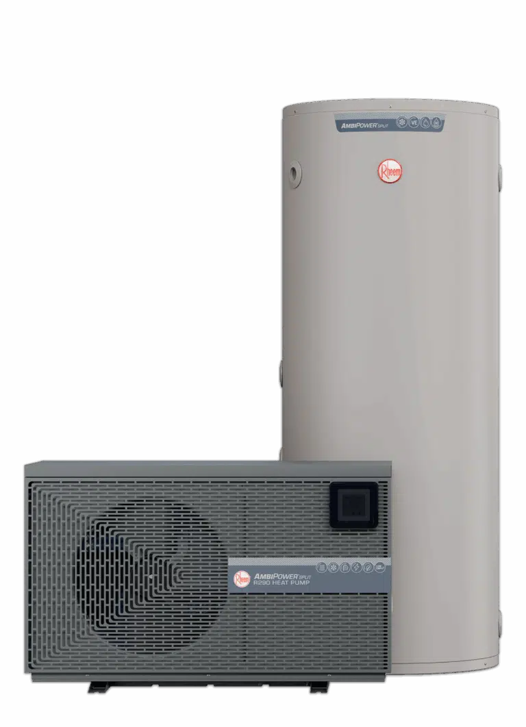Rheem AmbiPower Split System Heat Pump with a 315L vertical storage tank (Model 565E315)